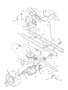 Motion Drive Diagram and Parts List for 2007 Briggs and Stratton Lawn Tractor